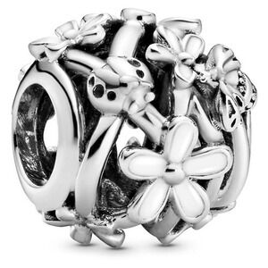 Pandora Openwork White Daisy Flower Charm - Sterling Silver S925 - NWT